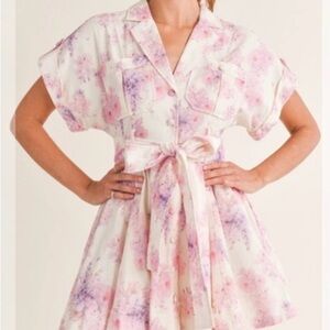 Amable by Mable pink/purple McKinley Safari Belted Dress Knot
